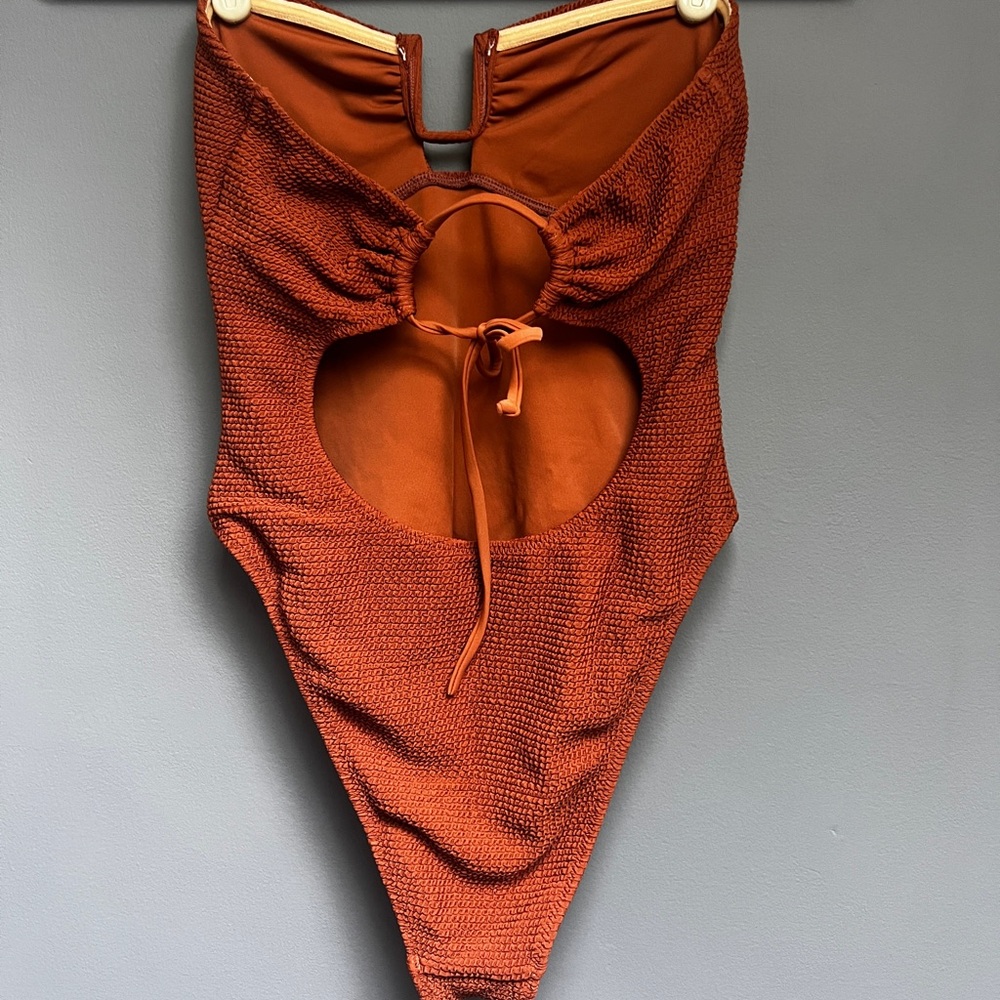 Rust Textured One-Piece Swimsuit - Picture 2 of 6